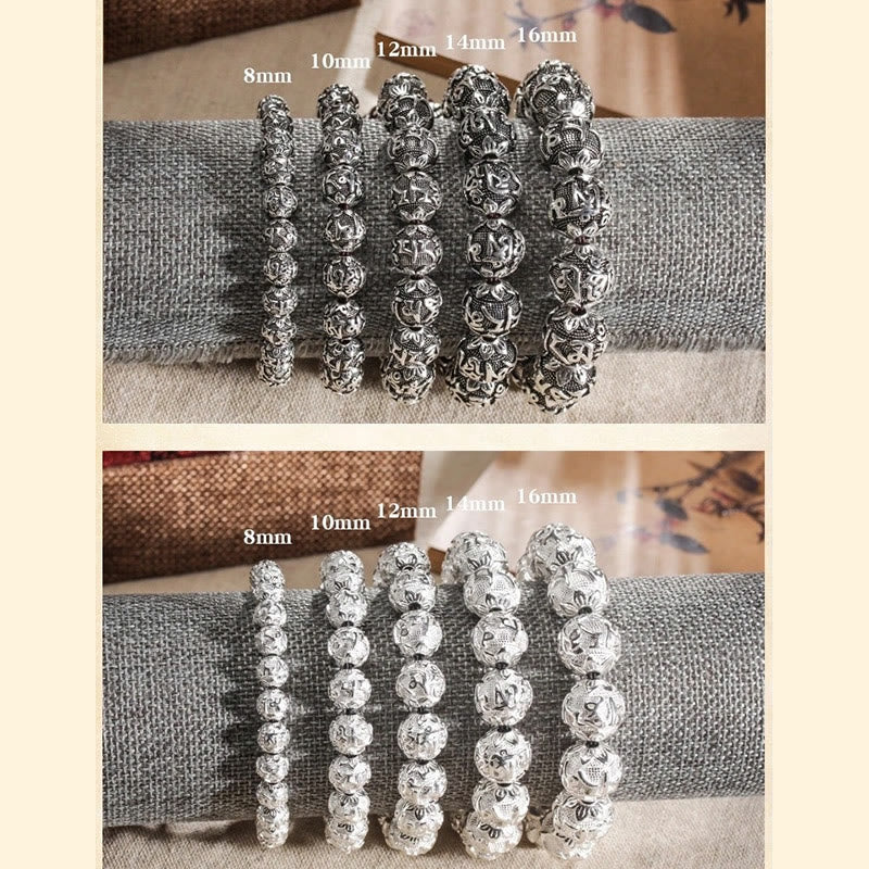 Bracelet tibétain en alliage Om Mani Padme Hum - Perles de mantra spirituel