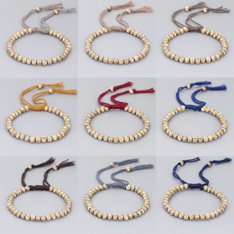 Bracelet spirituel tibétain en perles de cuivre pour la chance et l'équilibre