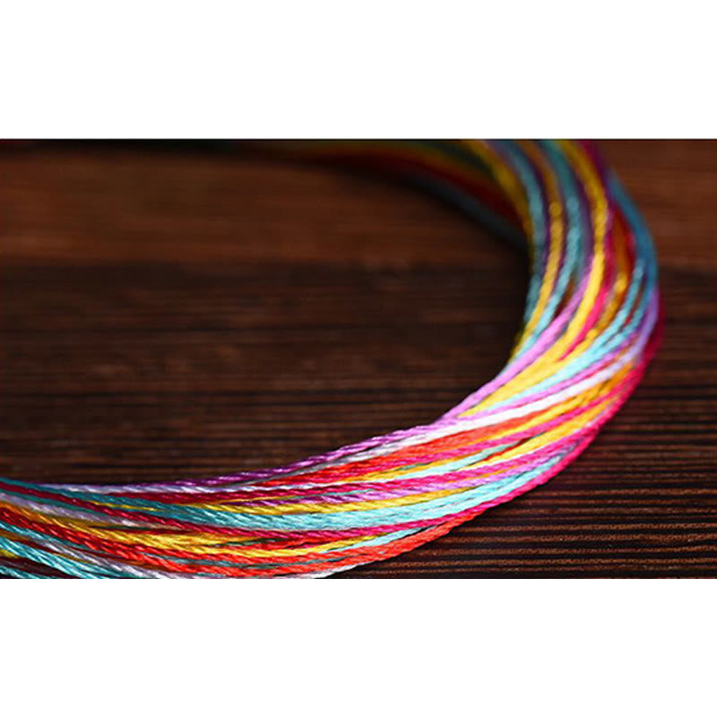 Bracelet de protection tibétain à cinq fils colorés et fil rouge