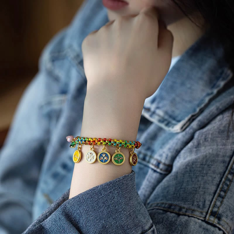 Bracelet spirituel tibétain des cinq dieux de la richesse