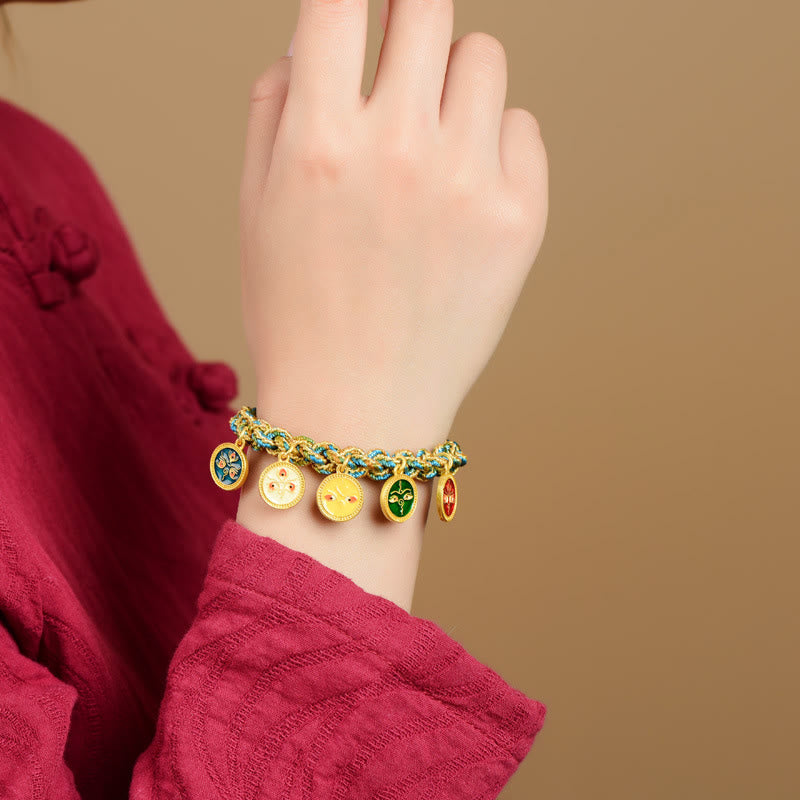 Bracelet spirituel tibétain des cinq dieux de la richesse