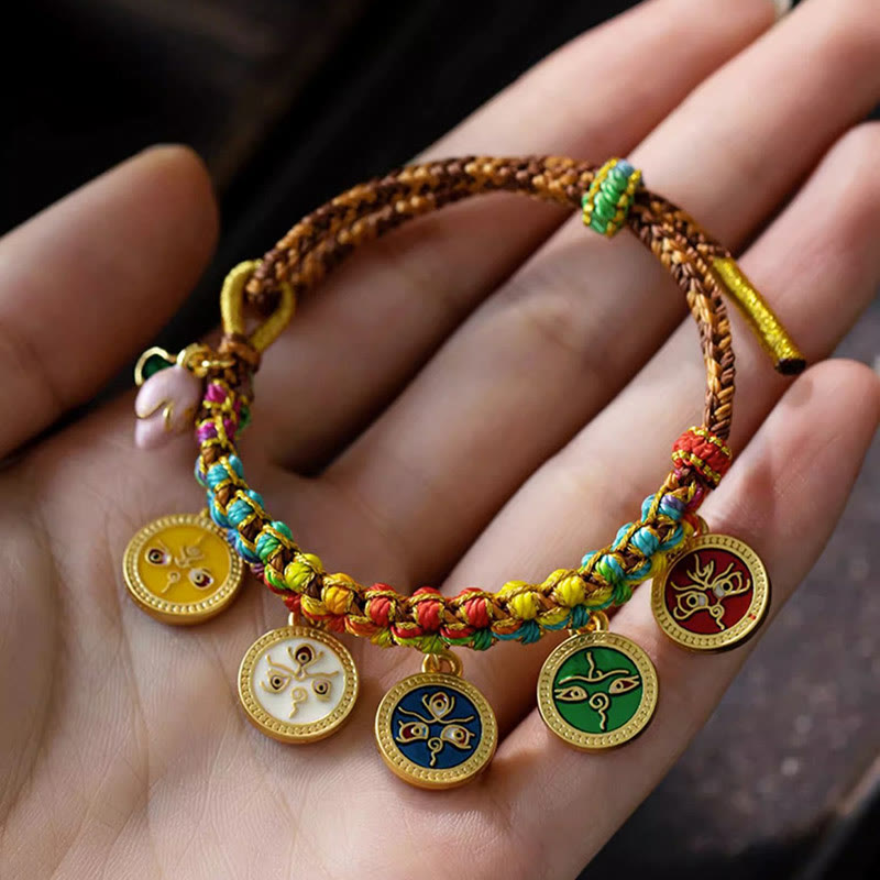 Bracelet spirituel tibétain des cinq dieux de la richesse