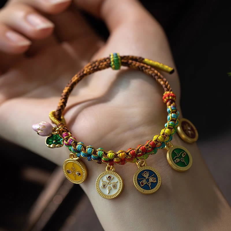 Bracelet spirituel tibétain des cinq dieux de la richesse
