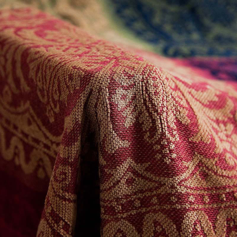 Couverture tibétaine à motifs floraux teints à la main 150 x 190 cm