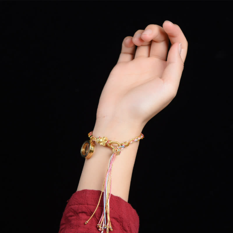 Bracelet tibétain fait main porte-bonheur à double tour avec cordon coloré