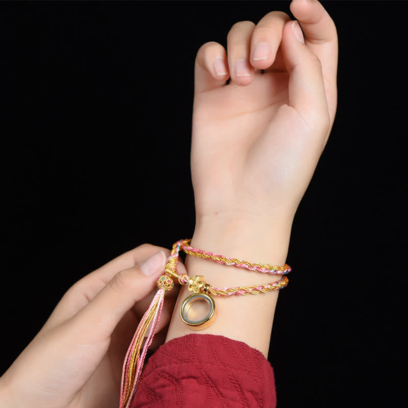 Bracelet tibétain fait main porte-bonheur à double tour avec cordon coloré