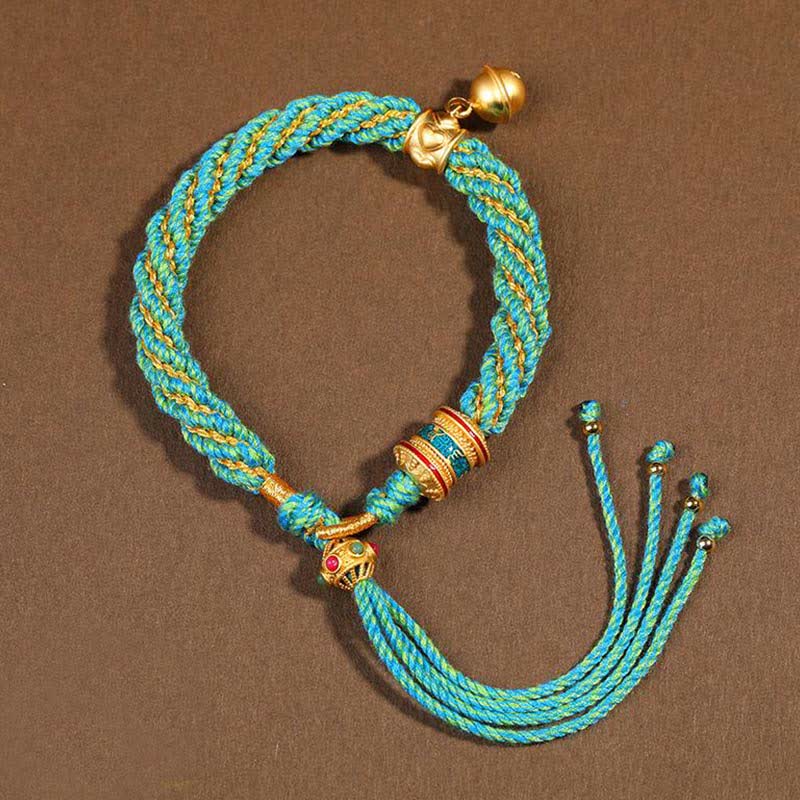 Bracelet de prière Thangka tibétain fait main pour la protection de la chance