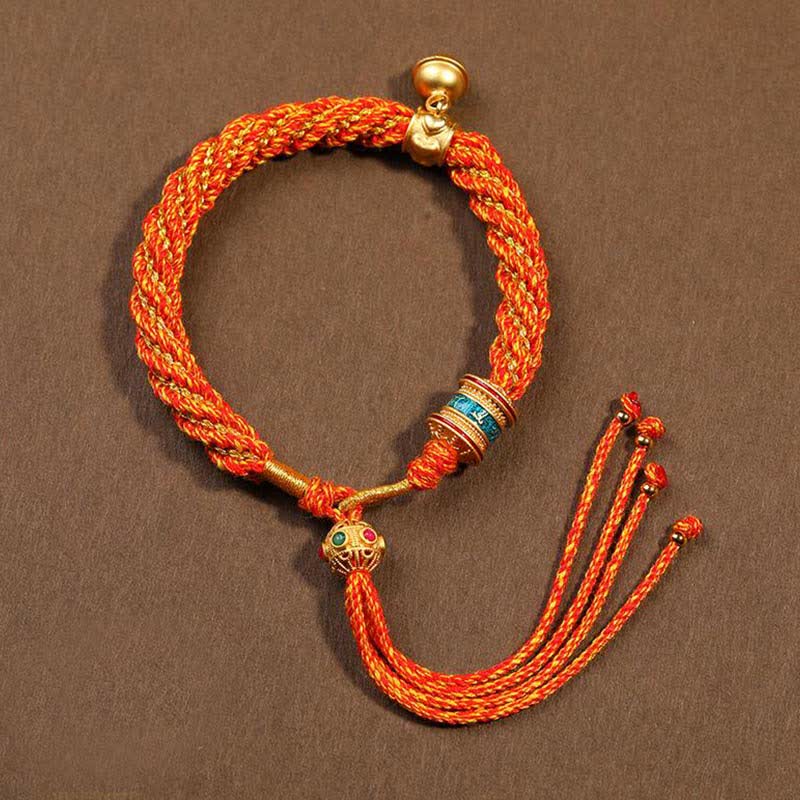 Bracelet de prière Thangka tibétain fait main pour la protection de la chance