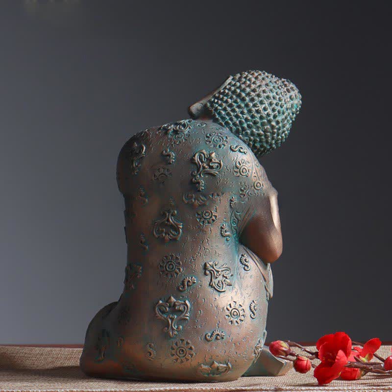 Statue de Bouddha tibétain en méditation en résine