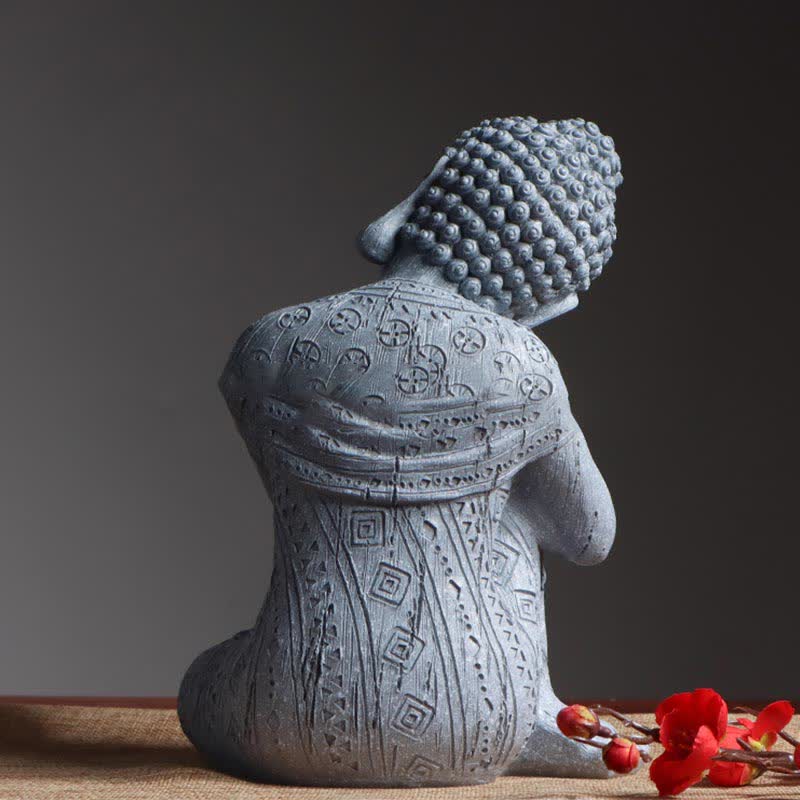 Statue de Bouddha tibétain en méditation en résine