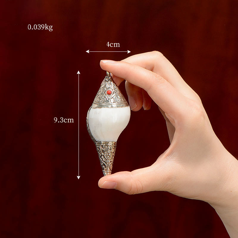 Décoration tibétaine naturelle de dragon de coquille de conque de Shankha