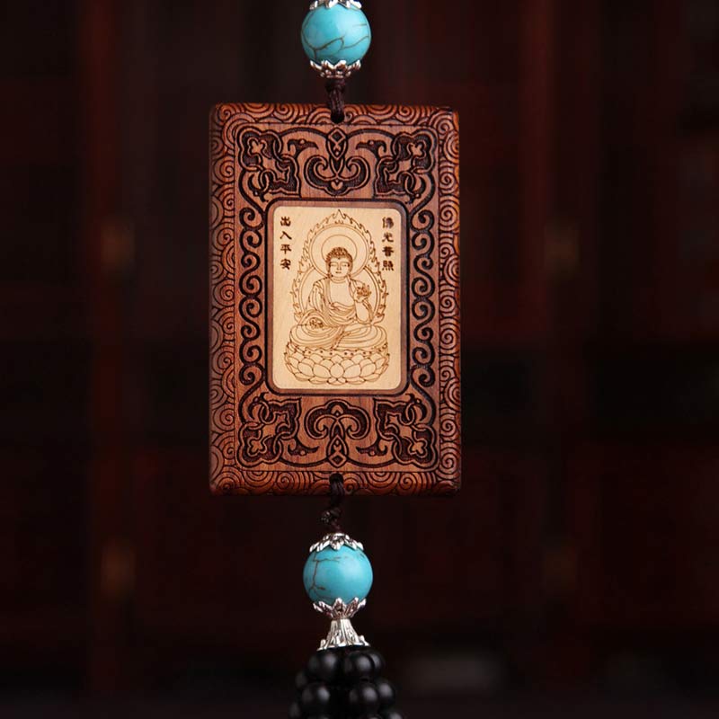 Bouddha en buis tibétain en palissandre, calme et compassion, décoration zen