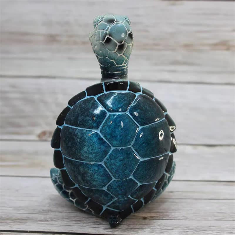 Statue de tortue tibétaine en résine méditant le yoga pour la sagesse