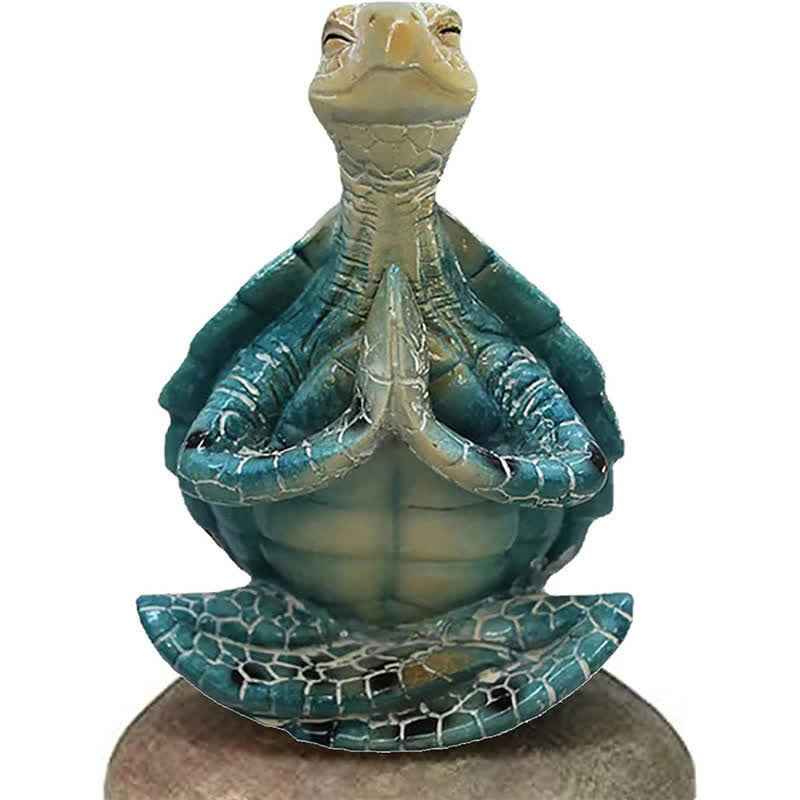 Statue de tortue tibétaine en résine méditant le yoga pour la sagesse
