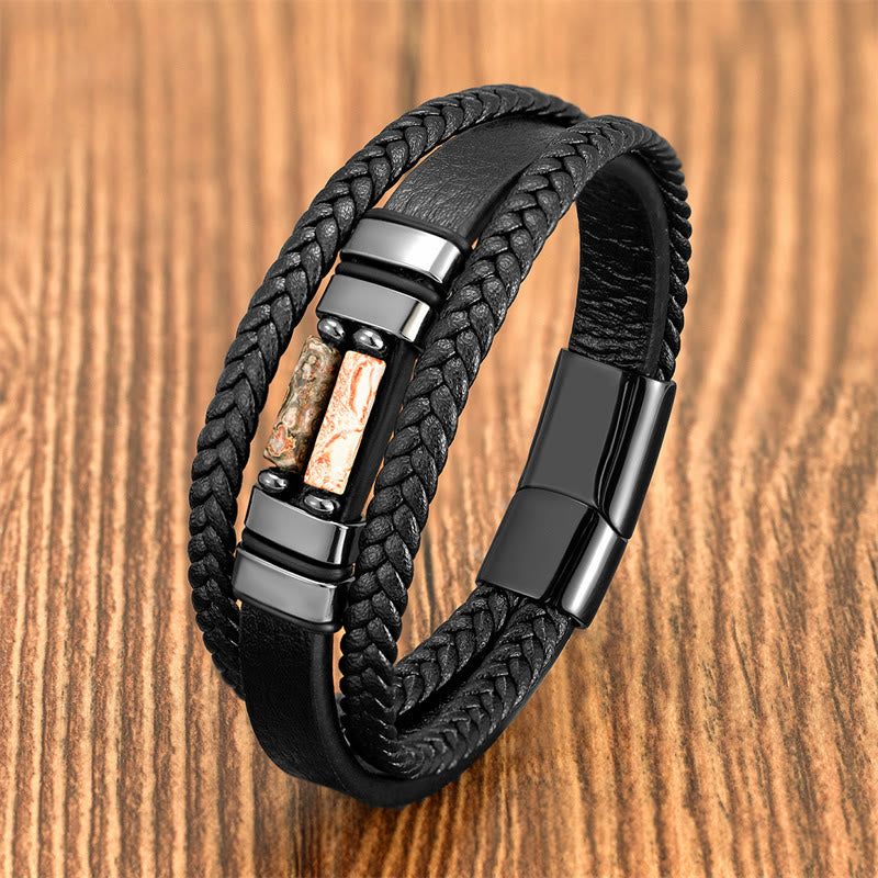 Bracelet de force multicouche en œil de tigre 16-18 cm