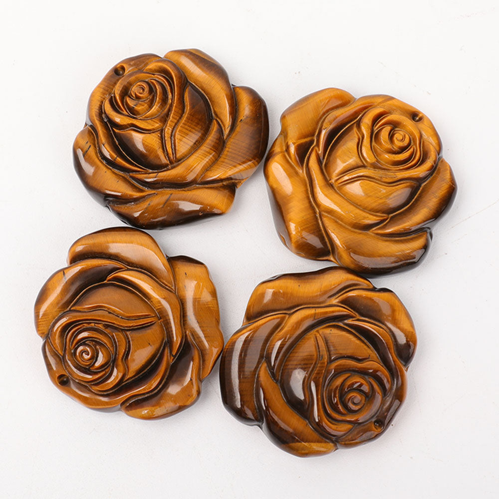 Tiger Eye 3cm Rose Carving Figurine for Meditation