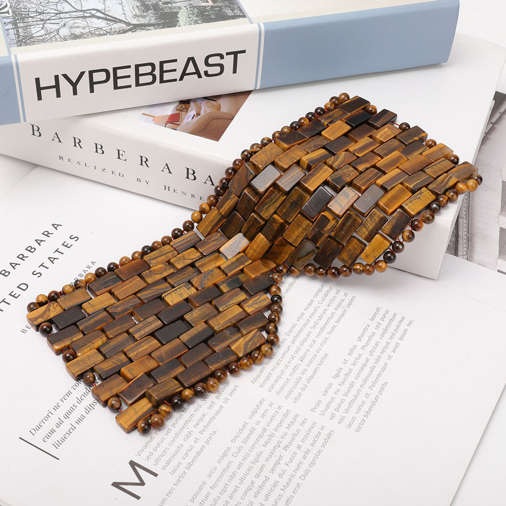 Bijou spirituel de protection en œil de tigre 23 cm