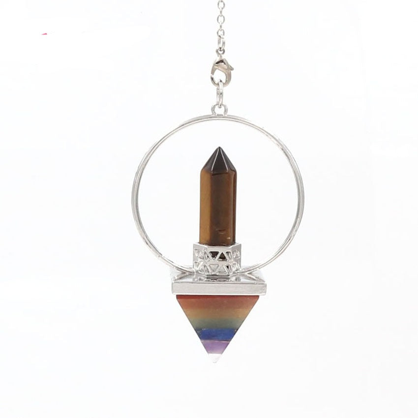 Pendule en cristal d'œil de tigre pour une vision spirituelle
