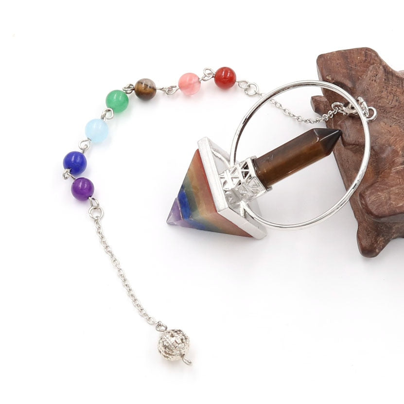 Pendule en cristal d'œil de tigre pour une vision spirituelle