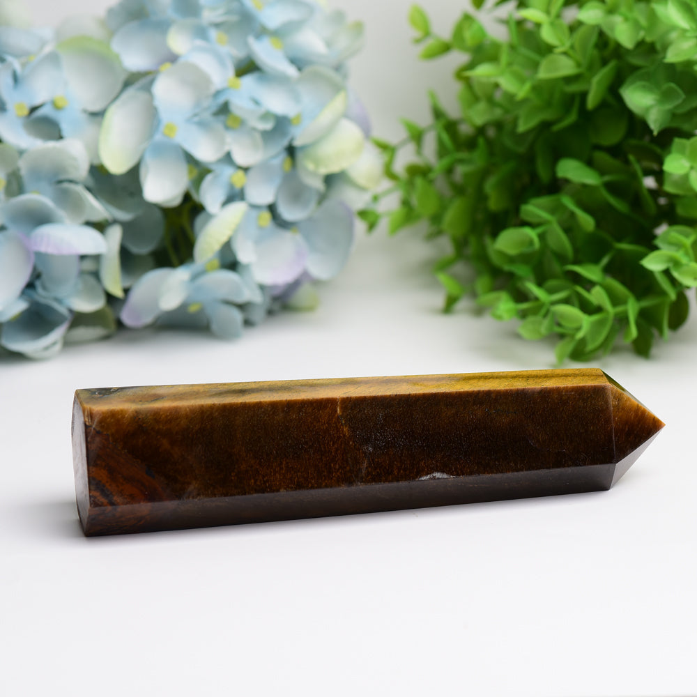 Tiger Eye Crystal Tower 6-8 Inch Healing Display