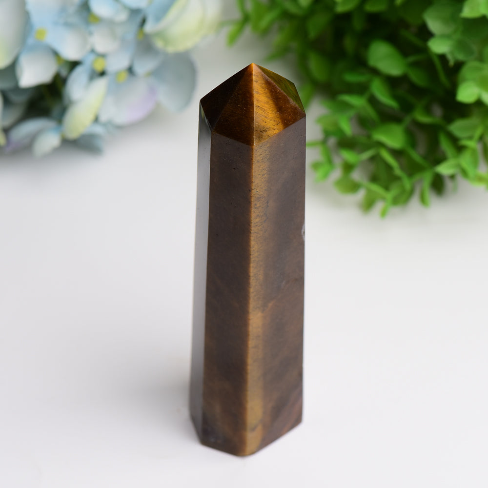 Tiger Eye Crystal Tower 6-8 Inch Healing Display