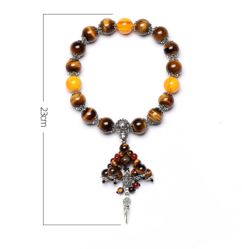 Bracelet de guérison puissant en agate veine de dragon œil de tigre