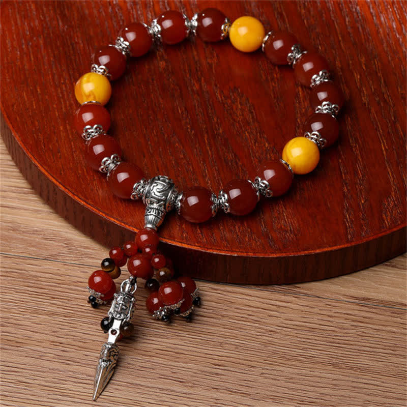 Bracelet de guérison puissant en agate veine de dragon œil de tigre