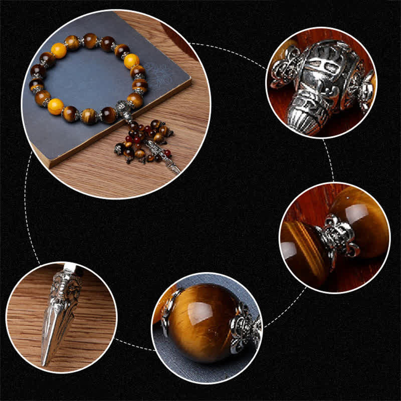 Bracelet de guérison puissant en agate veine de dragon œil de tigre