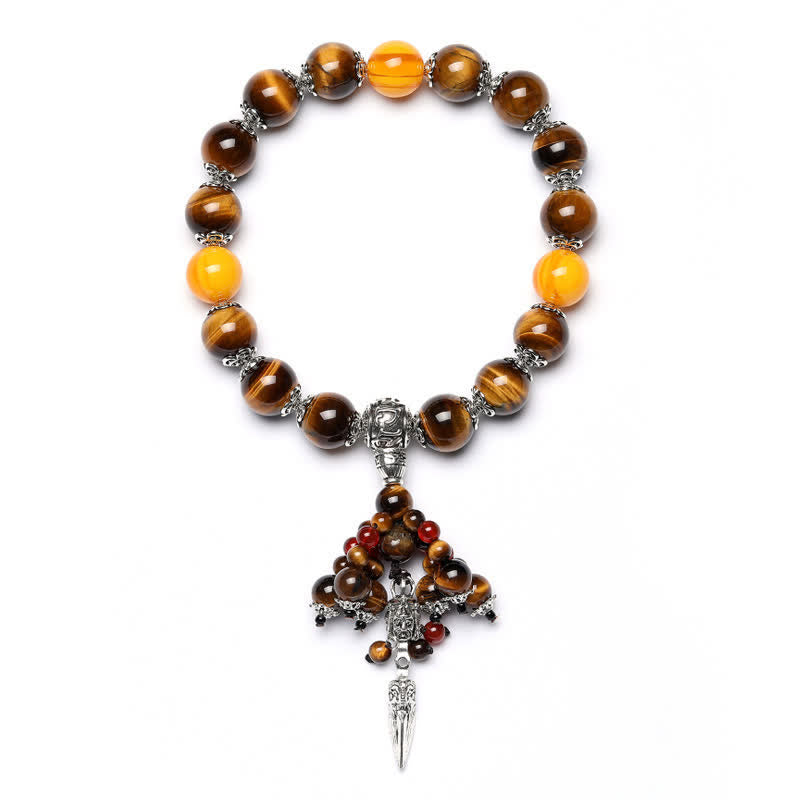 Bracelet de guérison puissant en agate veine de dragon œil de tigre