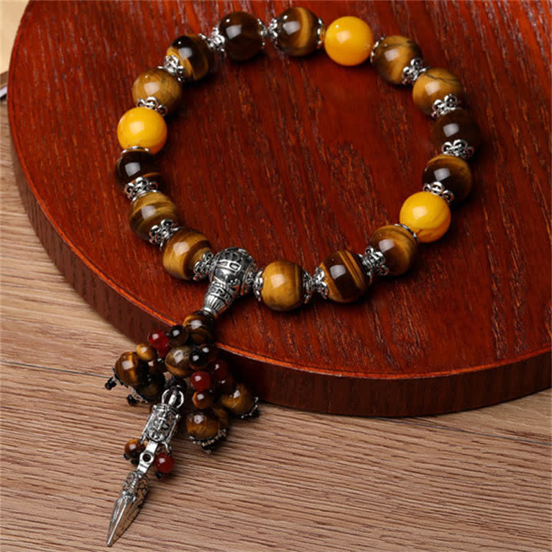 Bracelet de guérison puissant en agate veine de dragon œil de tigre