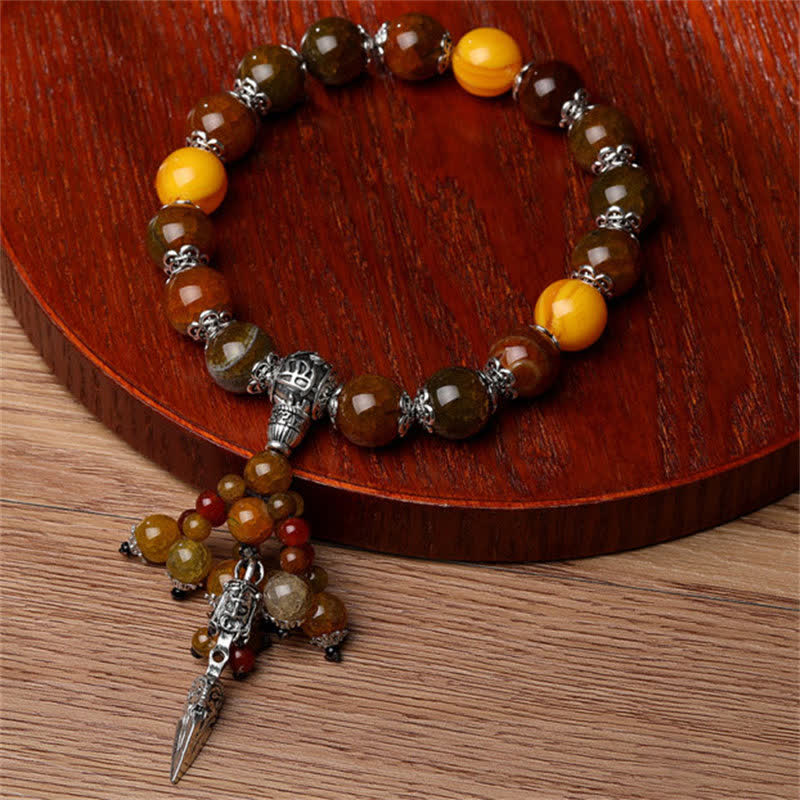 Bracelet de guérison puissant en agate veine de dragon œil de tigre