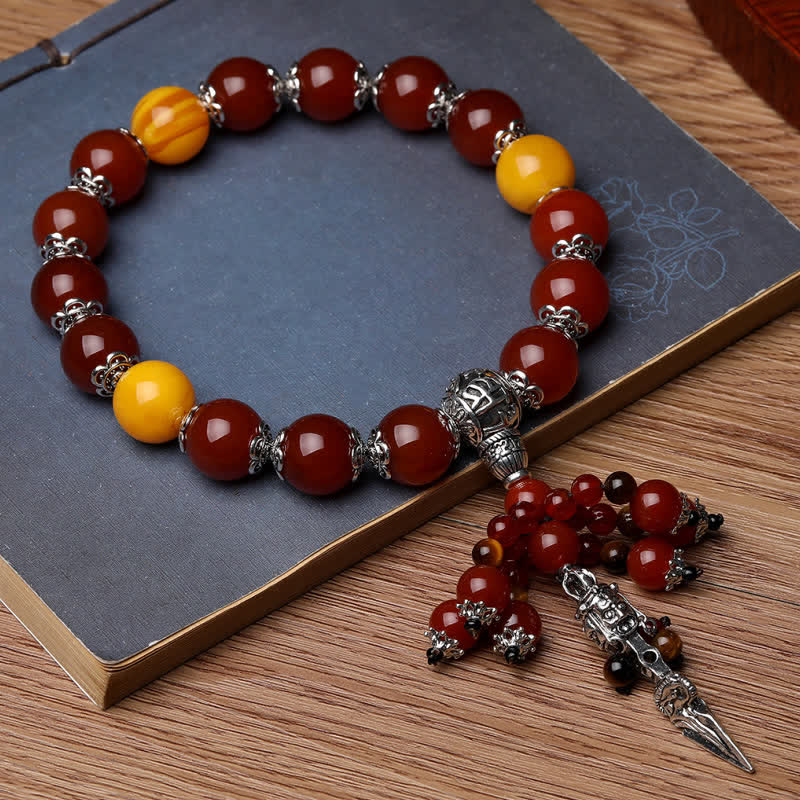 Bracelet de guérison puissant en agate veine de dragon œil de tigre