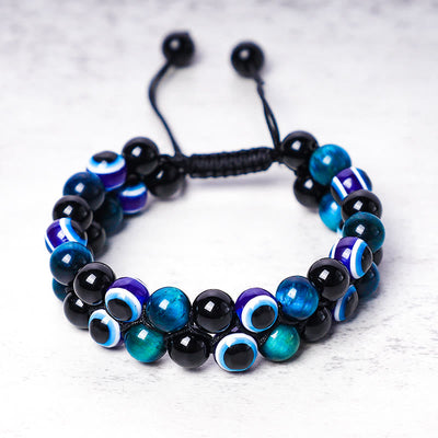 Bracelet de protection contre le mauvais œil œil de tigre, perles de 8 mm, classique
