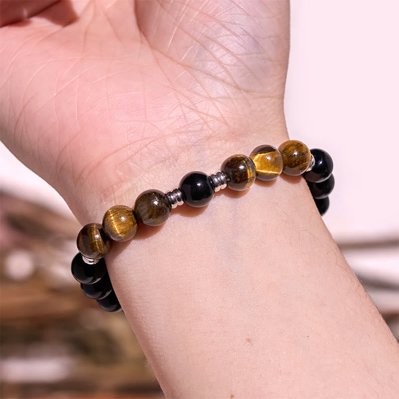 Ensemble de bracelets de protection œil de tigre et hématite 8 mm