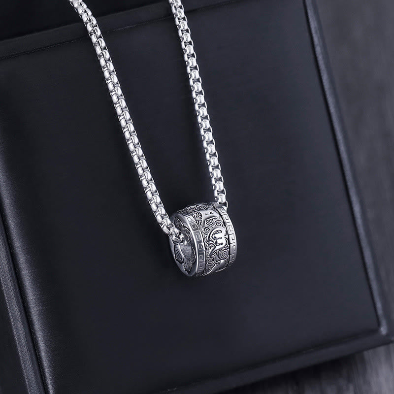 Collier Om Mani Padme Hum en acier titane pour la paix et la méditation