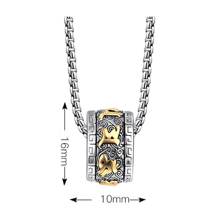Collier Om Mani Padme Hum en acier titane pour la paix et la méditation