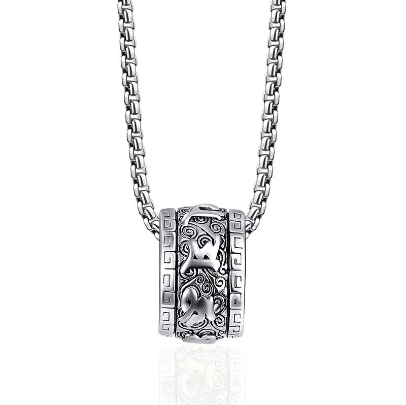 Collier Om Mani Padme Hum en acier titane pour la paix et la méditation
