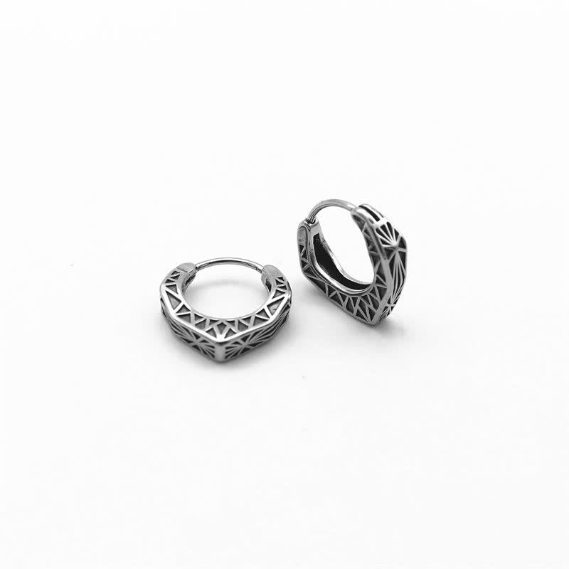 Boucles d'oreilles créoles Viking en acier titane