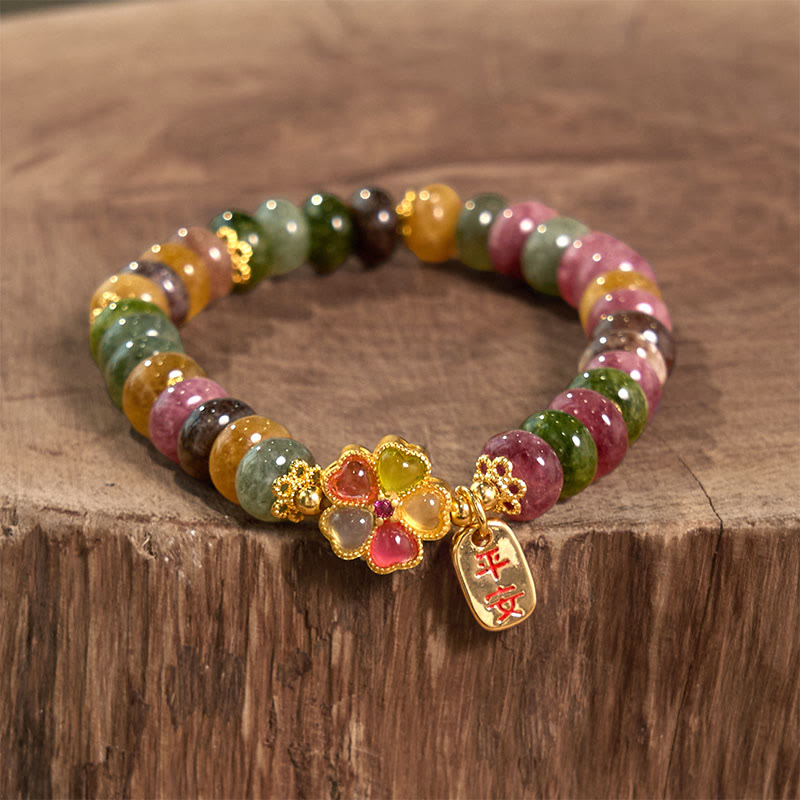 Bracelet d'amour en jade tourmaline, sûr et bien, 14-16 cm