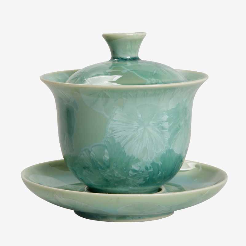 Tasse à thé traditionnelle en céramique Sancai Gaiwan 180 ml pour la méditation