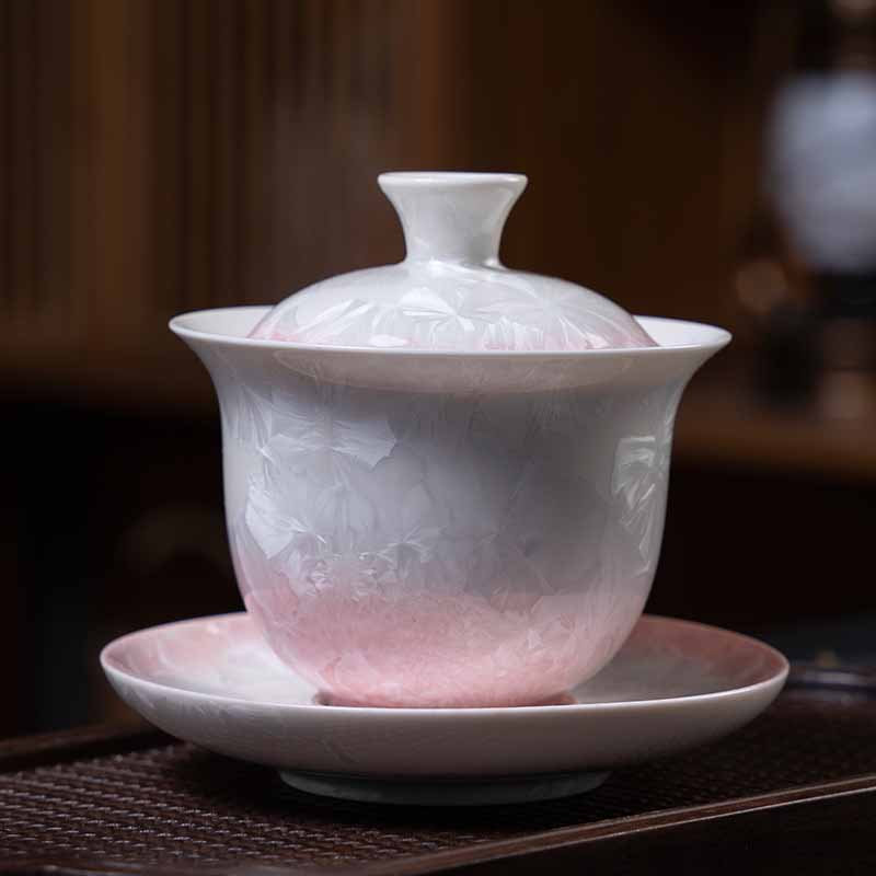 Tasse à thé traditionnelle en céramique Sancai Gaiwan 180 ml pour la méditation