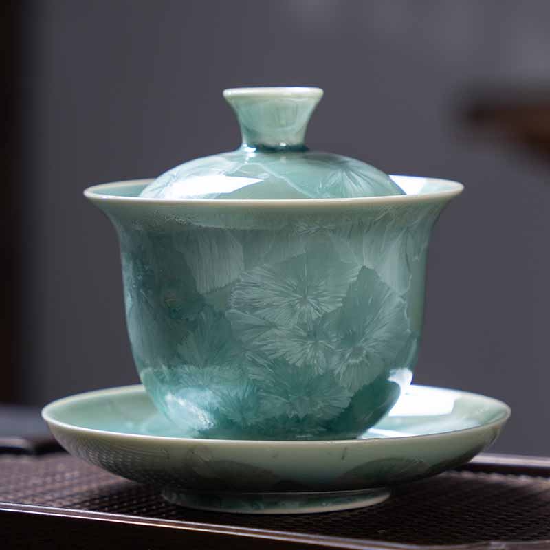 Tasse à thé traditionnelle en céramique Sancai Gaiwan 180 ml pour la méditation