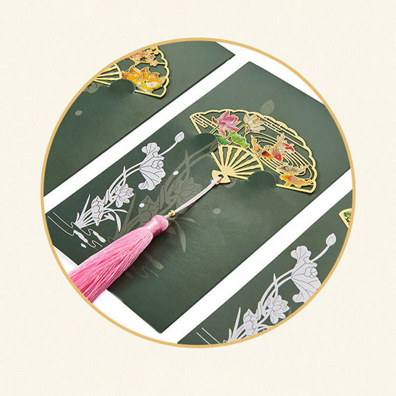 Marque-page traditionnel en laiton avec symbole du lotus | Nouveaux départs