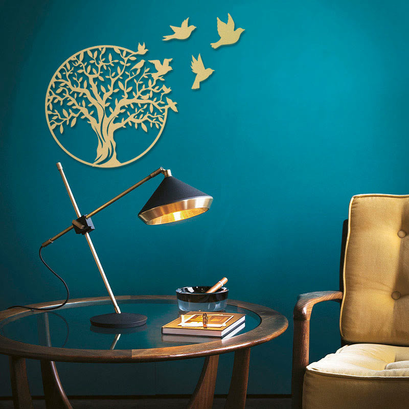 Décoration murale en métal « Arbre de vie » avec oiseaux | Décoration mandala Unity