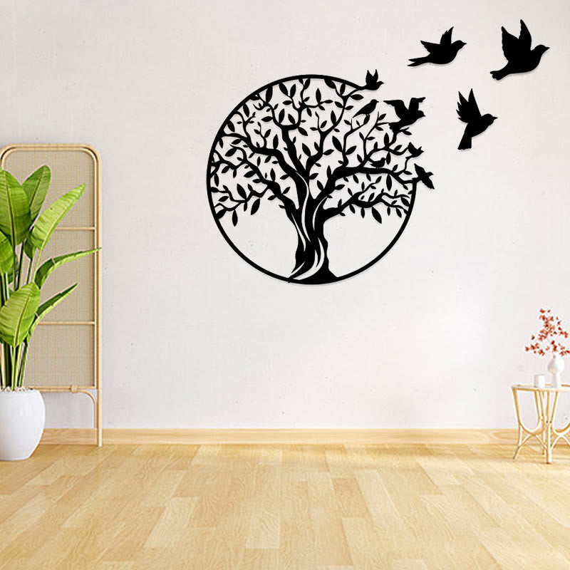 Décoration murale en métal « Arbre de vie » avec oiseaux | Décoration mandala Unity