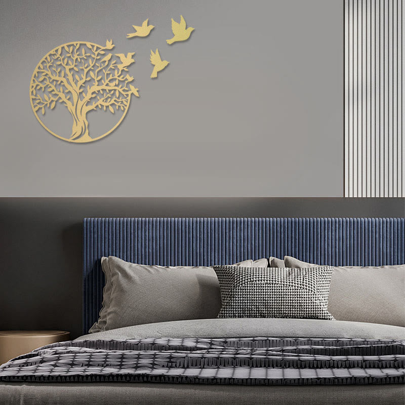 Décoration murale en métal « Arbre de vie » avec oiseaux | Décoration mandala Unity
