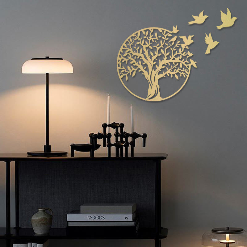 Décoration murale en métal « Arbre de vie » avec oiseaux | Décoration mandala Unity