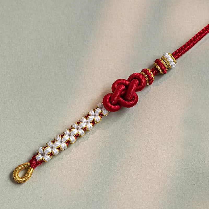Bracelet en fil rouge avec nœud d'amour véritable pour la protection et la chance