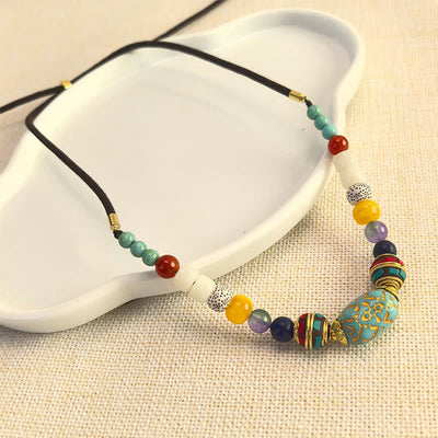 Collier Turquoise Balance 19,6 pouces Pendentif fait main