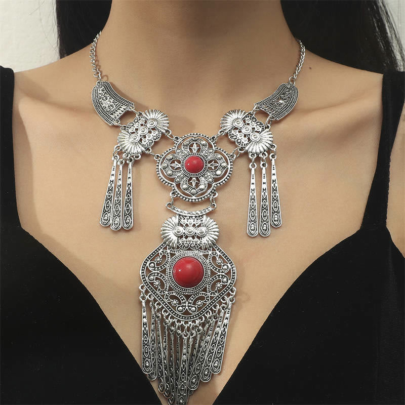 Collier Équilibre Sagesse Cuivre Turquoise 45 cm Unisexe